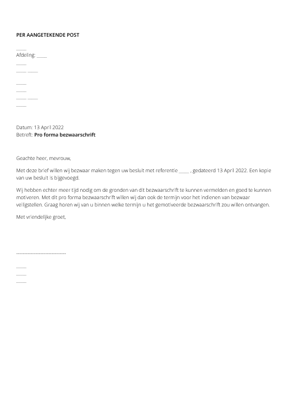 Bezwaarschrift Opstellen